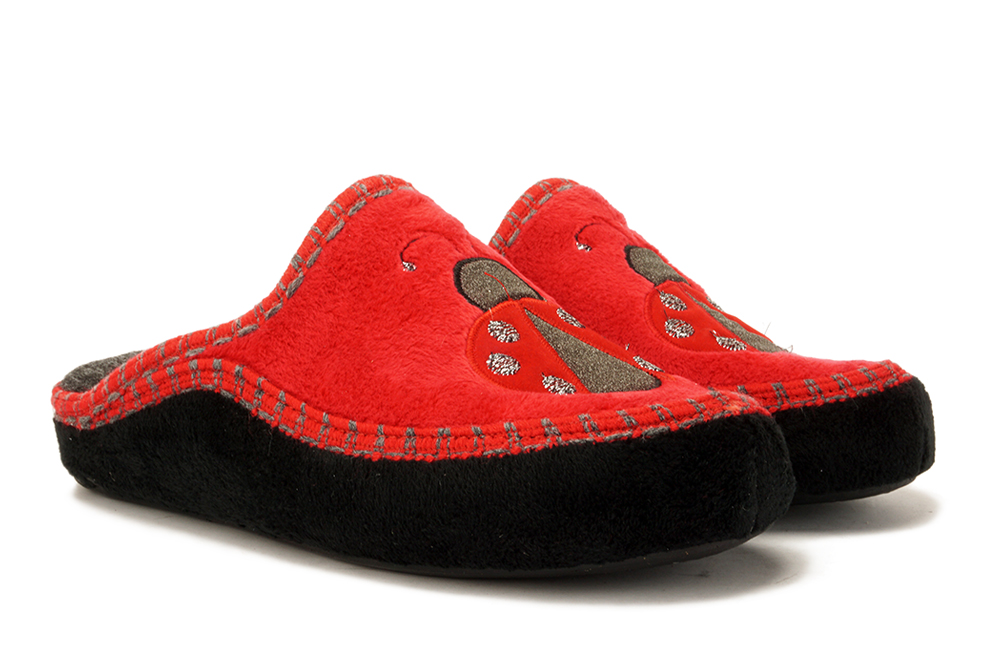 MANITU 330202-4 rot, kapcie damskie, sklep internetowy e-kobi.pl