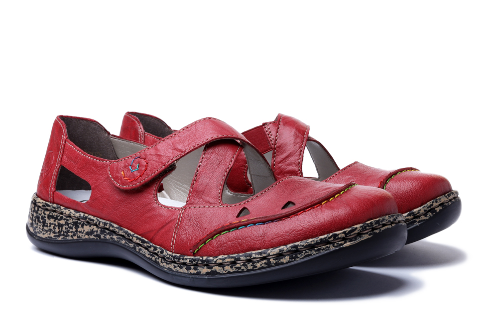 RIEKER 46335-33 red, sandały damskie, sklep internetowy e-kobi.pl