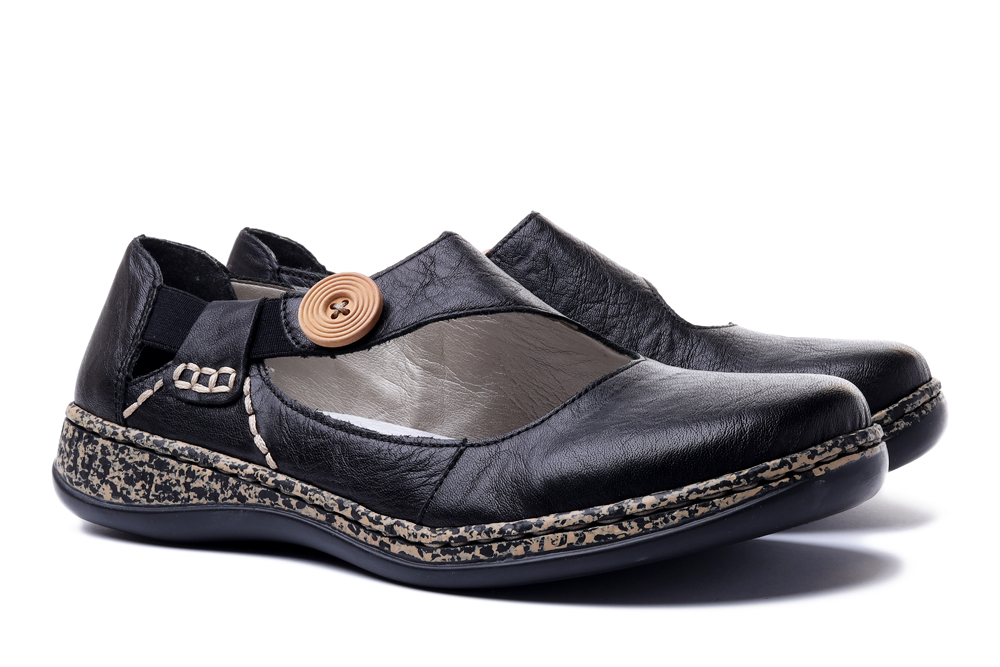 RIEKER 46364-00 black, półbuty damskie, sklep internetowy e-kobi.pl