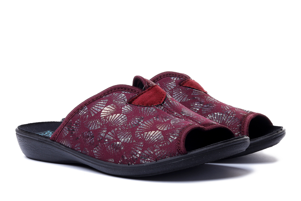 ADANEX DIK27 DIANA 25920 BU/CZ burgund/czarny, kapcie damskie, sklep internetowy e-kobi.pl