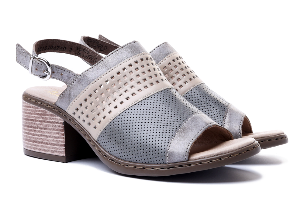RIEKER V0575-40 grey combination, sandały damskie, sklep internetowy e-kobi.pl