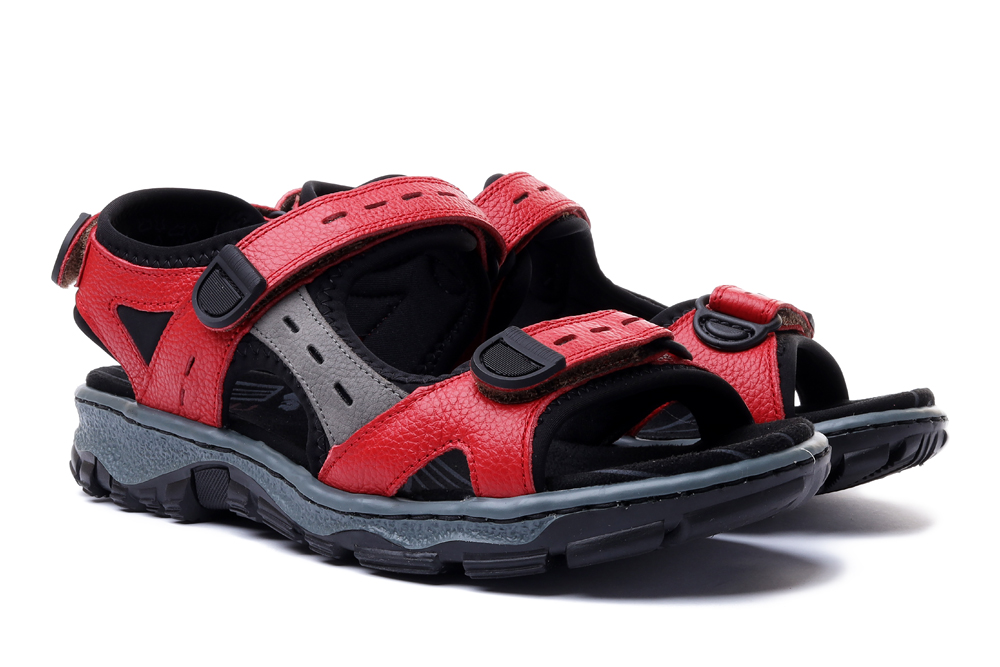 RIEKER 68872-33 red, sandały damskie, sklep internetowy e-kobi.pl