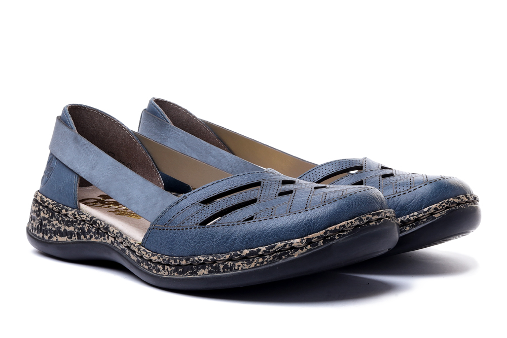 RIEKER 46358-12 blue, sandały damskie, sklep internetowy e-kobi.pl