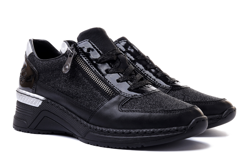 RIEKER N4313-00 sneaker black, półbuty damskie, sklep internetowy e-kobi.pl