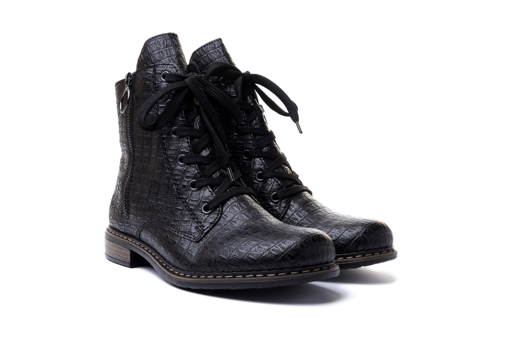 RIEKER 71220-01 black, trzewiki damskie, sklep internetowy e-kobi.pl