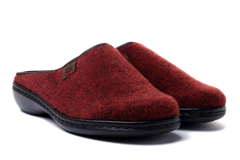 RIEKER 659A4-35 red, kapcie/klapki damskie, sklep internetowy e-kobi.pl