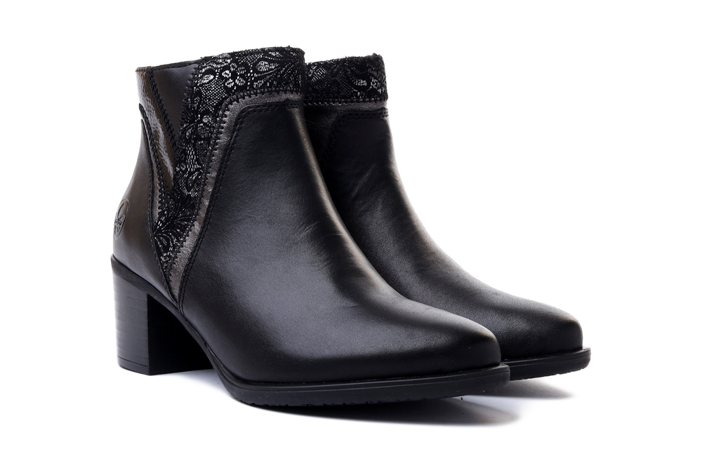 RIEKER Y2063-00 black combination, botki damskie, sklep internetowy e-kobi.pl
