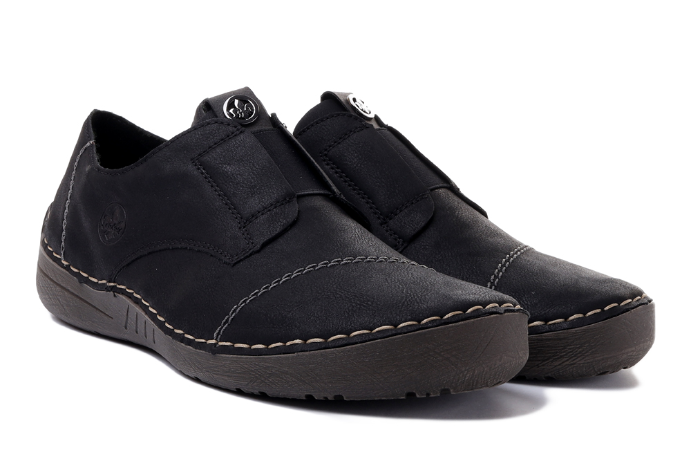 RIEKER 52579-00 black, półbuty damskie, sklep internetowy e-kobi.pl