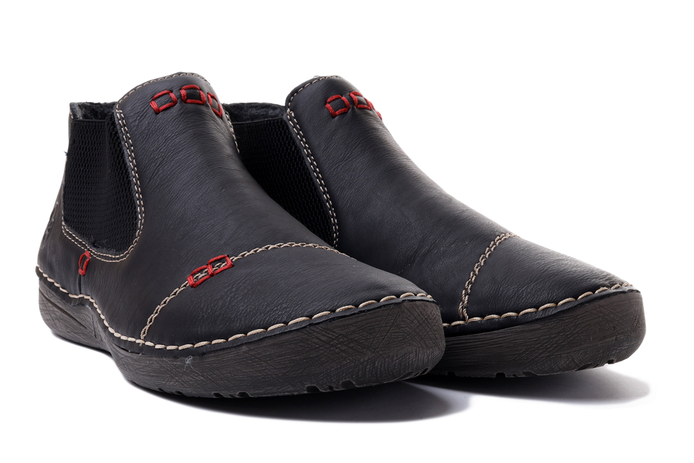 RIEKER 52590-01 black, botki damskie, sklep internetowy e-kobi.pl