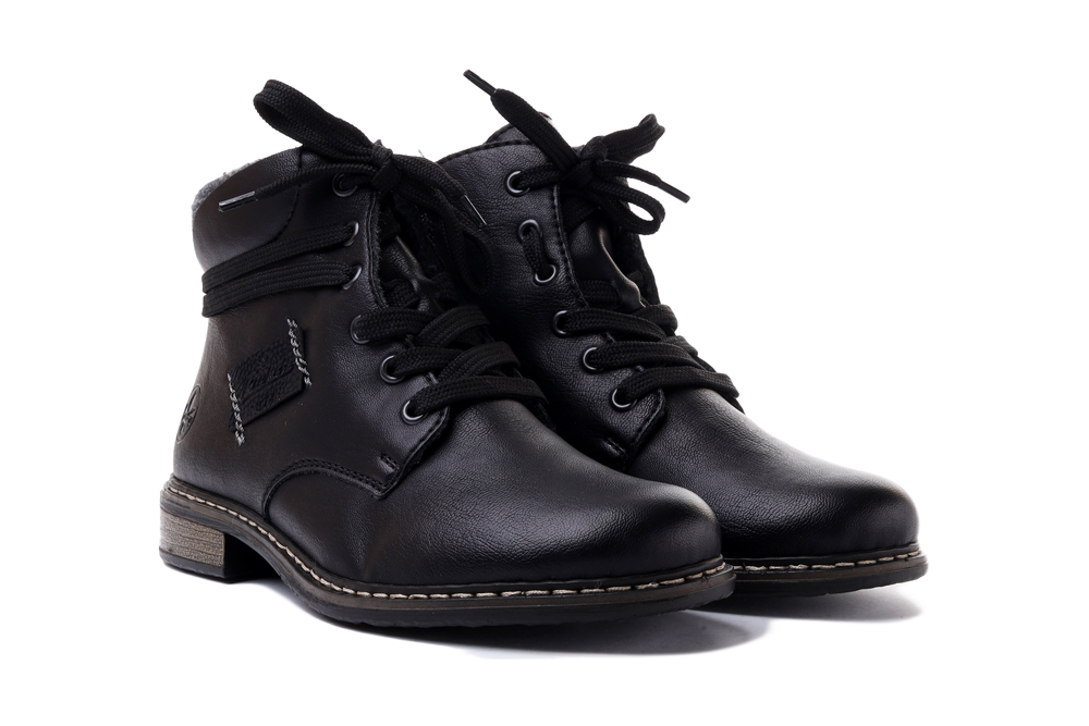 RIEKER 71222-01 black, trzewiki damskie, sklep internetowy e-kobi.pl