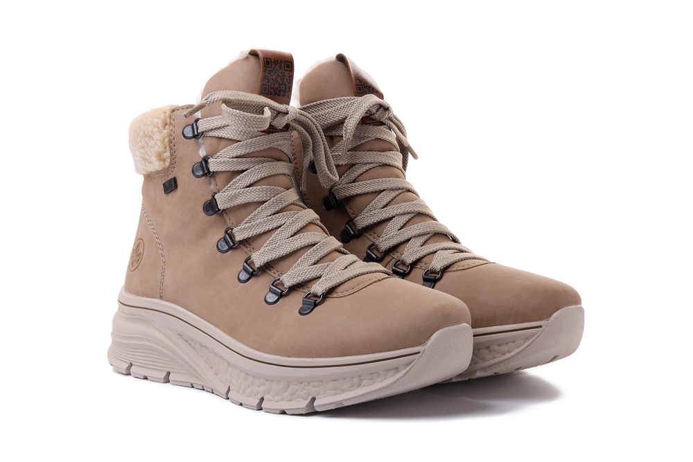 RIEKER SNEAKER TEX 48034-20 brown, trzewiki damskie, sklep internetowy e-kobi.pl