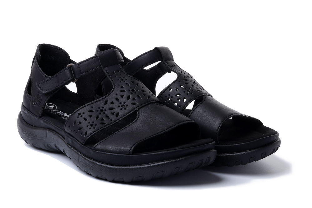 RIEKER 64865-01 black, sandały damskie, sklep internetowy e-kobi.pl