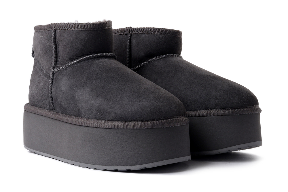 EMU AUSTRALIA W13082 Stinger Micro Flatform charcoal, botki damskie, sklep internetowy e-kobi.pl