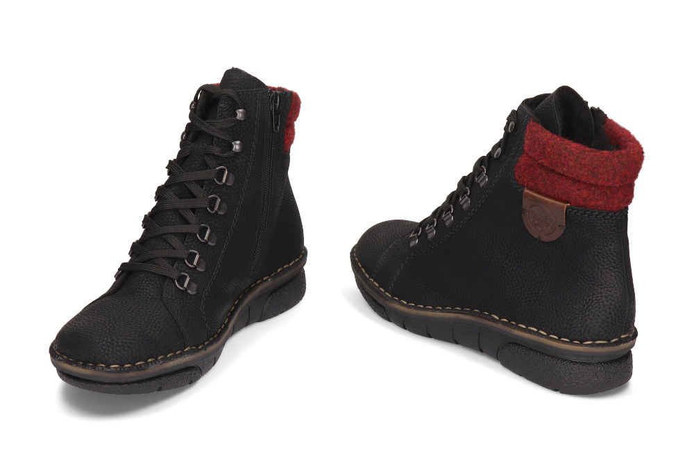 RIEKER 73320-00 black combination, trzewiki damskie, sklep internetowy e-kobi.pl